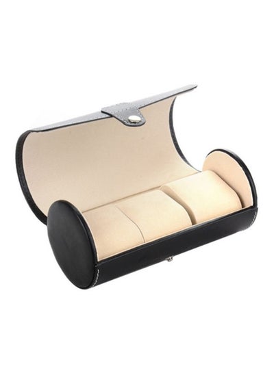 Buy 3-Slot Cylinder PU Leather Watch Box in UAE