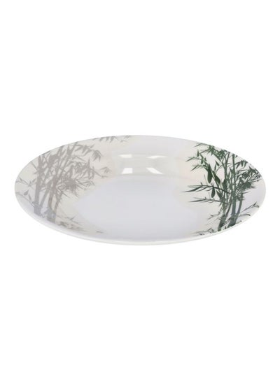 Buy Melamine Soup Plate White/Green/Beige 10inch in UAE