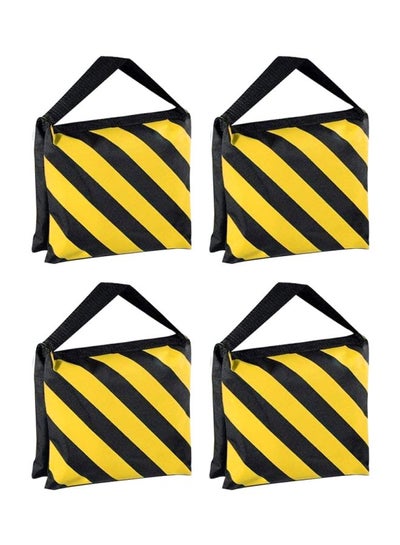 Buy Pack Of 4 Heavy Duty Sand Bag For Light Stand Boom Arm Tripods Black/Yellow in UAE