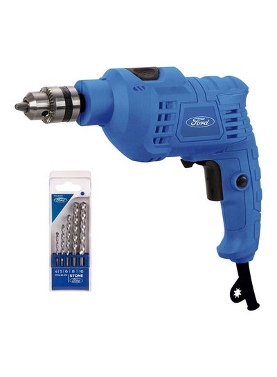 Buy Electric Impact Drill With Bit Set Blue in Saudi Arabia