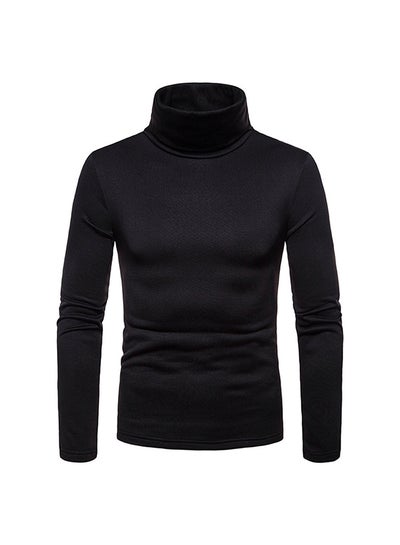 اشتري Men Thermal Cotton Sweaters Stretch High Neck Black في السعودية