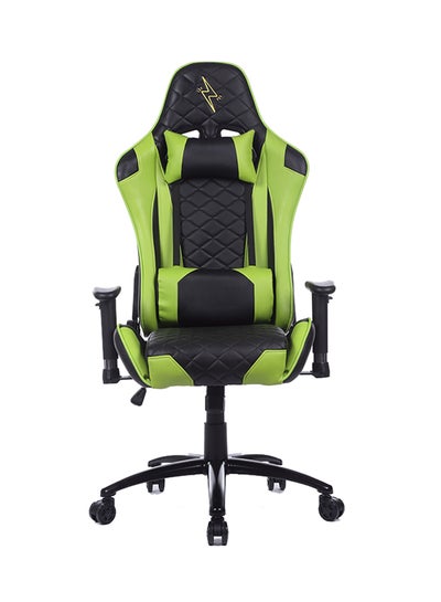 Buy Adjustable Gaming Chair With Lumbar Cushion Green/Black in UAE