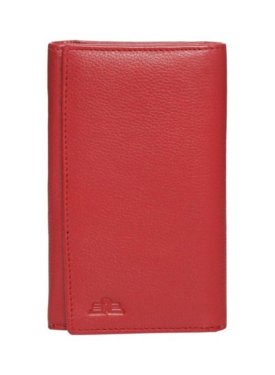 Buy Men's Tri-Fold Leather Wallet Red in UAE