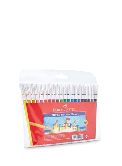 Buy Faber-Castell 20 Fibre -Tip Color Marker 155120 Multicolour in UAE
