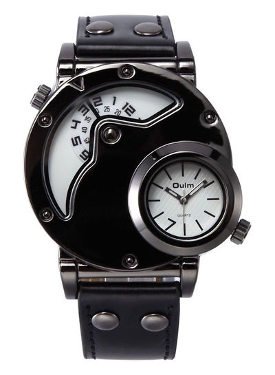 Buy Men's Leather Analog Wrist Watch J3667W-KM - 42 mm - Black in UAE