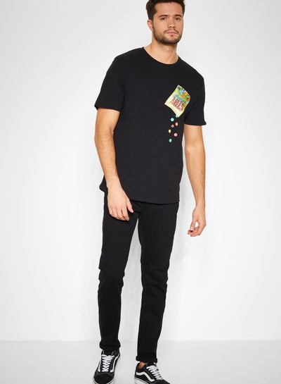 Buy Loom Slim Fit Jeans Black in UAE