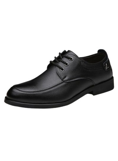 Buy Lace-up Pointed Oxford Casual Shoes Black in UAE