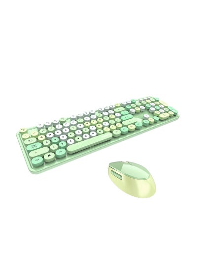 Buy 2.4G Wireless Keyboard And Mouse Set Green in UAE