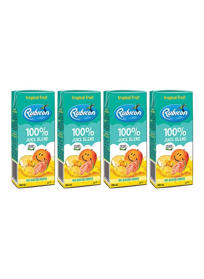 Buy Tropical Fruit Juice Blend No Added Sugar 200ml Pack of 4 in UAE