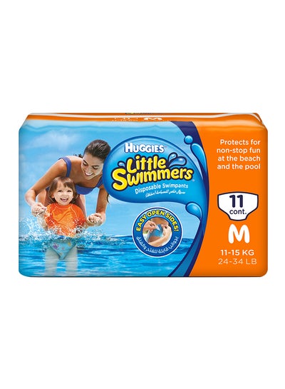 Buy Little Swimmer Disposable Swim Pants Diapers, 11 - 15 Kg, 11 Count - Medium, Easy Open Sides in Egypt