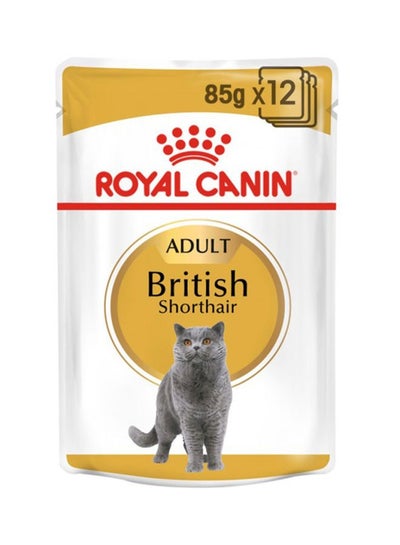 Buy Feline Breed Nutrition British Shorthair Wet Food Pouches 85g Pack Of 12 in UAE