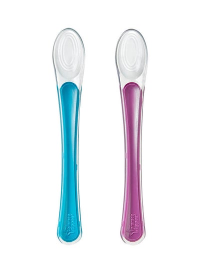 Buy Pack Of 2 Supa Soft First Transitioning Spoons, 4+ M - Blue/Purple/White in Saudi Arabia