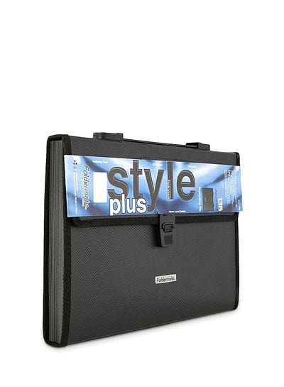 Buy Style Plus Expanding File Holder With Handle Black in UAE