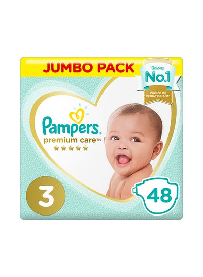 Buy Premium Care Diapers, Size 3, Midi, 6-10 Kg, Jumbo Pack,48 Diapers in Saudi Arabia