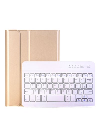 Buy Flip Case With Wireless Keyboard For Samsung Galaxy Tab A2 Gold/White in UAE