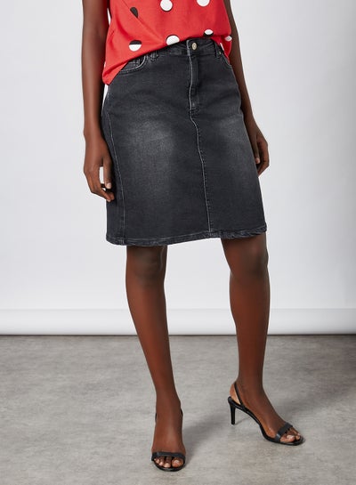 Buy Denim Skirt Black in UAE