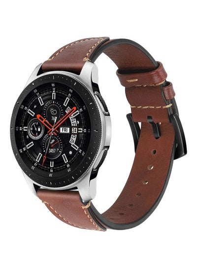 Buy Nail Leather Replacement Band For Samsung Galaxy Watch 46 mm Brown in Saudi Arabia