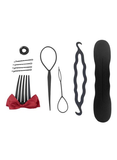 Buy 10-Piece Hair Styling Braiders Set Black in UAE