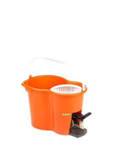 Buy Spin Easy Mop With Bucket Orange/White/Silver/Black in UAE