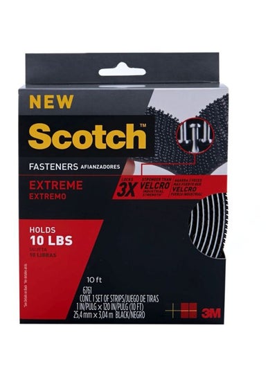 Buy Scotch Extreme Fastener Tape Black 300x2.5cm in UAE