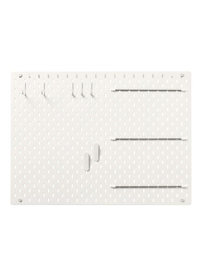 Buy Wall Mounted Pegboard Shelf White 76x56cm in UAE