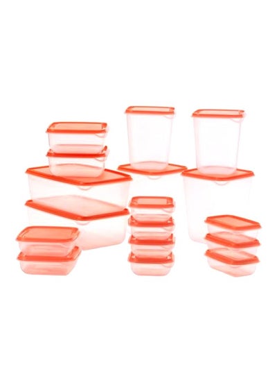 Buy 17-Piece Food Container Set Orange/Clear in UAE