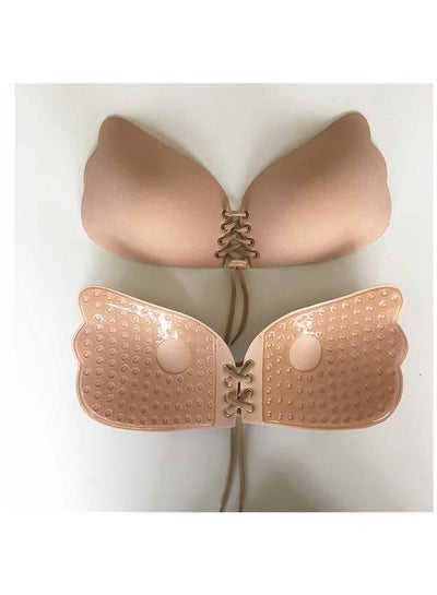 Buy Butterfly Strapless Silicone Bra Beige in Saudi Arabia