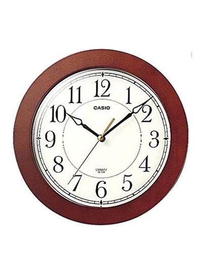 Buy Round Shaped Analog Wall Clock Dark Brown/White/Black 26cm in UAE