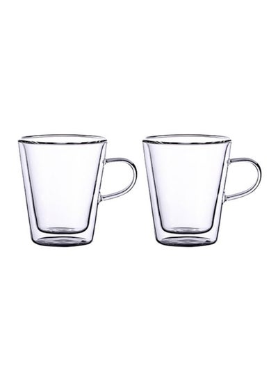 اشتري 2-Piece Double Wall Cup Set Clear 2x100ml في السعودية