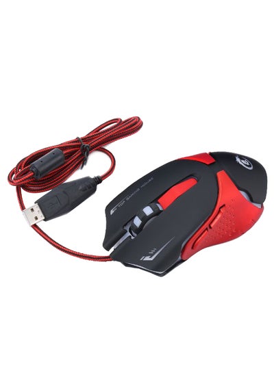 Buy Ergonomic Design Wired Gaming Mouse Black/Red in Saudi Arabia