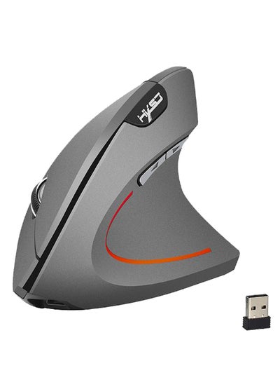 Buy Vertical Design 2.4GHz Wireless Mouse With Receiver Grey/Silver in Saudi Arabia