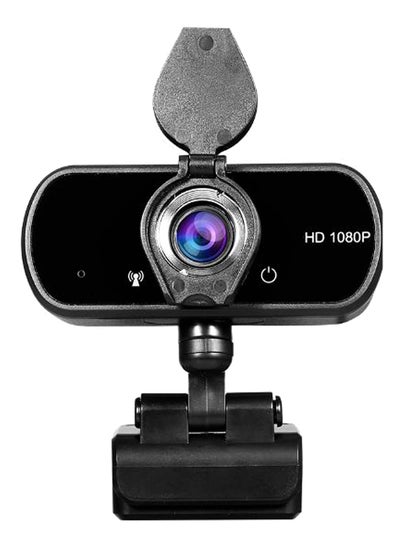 Buy HD 1080P USB Webcam With Privacy Cover Manual Focus Video Conference Camera Built-In Microphone For Laptop Desktop Black in Egypt