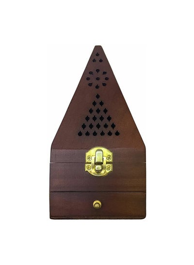 Buy Wooden Triangle Incense Burner Box Brown in Egypt