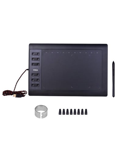 Buy Professional Graphics Drawing Tablet 12 Express Keys with 8192 Levels Battery-Free Stylus/8pcs Nibs/Pen Clip Support PC/Laptop Connection Compatible with Windows Mac for Painting Designing Online Course in UAE