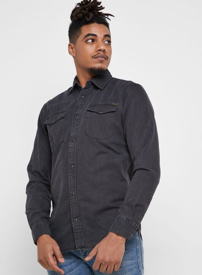 Buy Sheridan Slim Fit Denim Shirt Dark grey in UAE