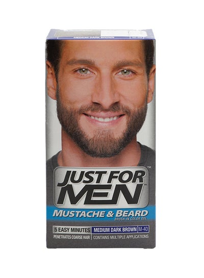 Just for Men Mustache & Beard Brush-In Color Gel Medium-Dark Brown M-40 2