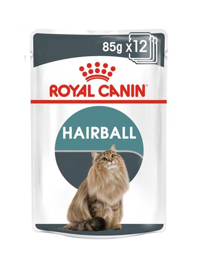 Buy Feline Care Nutrition Hairballgravy Wet Food Pouches 85g Pack Of 12 in UAE