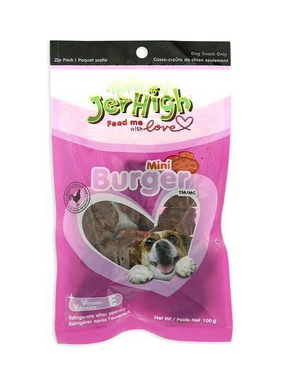 Buy Mini Burger Snack Dog Food 100grams in UAE