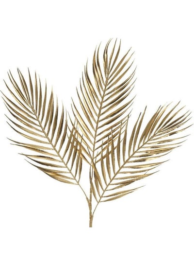 Buy 3 Heads Artificial Palm Plant Leaf Gold 68cm in Saudi Arabia