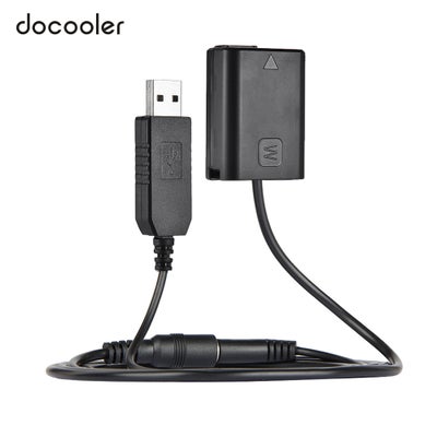 Buy NP-FW50 Dummy Battery + DC Power Bank (5V 2A) USB Adapter Cable Replacement Black in Saudi Arabia