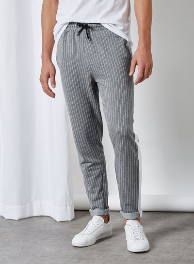 grey pinstripe joggers