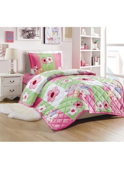 Buy 3-Piece Velvet Comforter Set Polyester Multicolour Single in Saudi Arabia