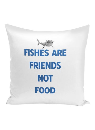 Buy Quote Printed Pillow White/Blue 16x16x7inch in UAE