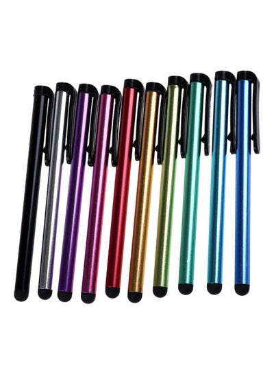 Buy 10-Piece Universal Touch Screen Pens Blue/Red/Gold in Saudi Arabia