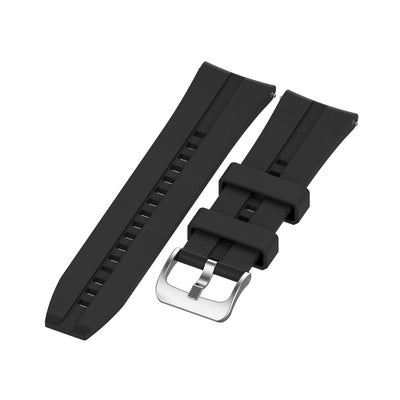 Buy 20mm Silicone Watch Strap Band with Buckle Black in Saudi Arabia