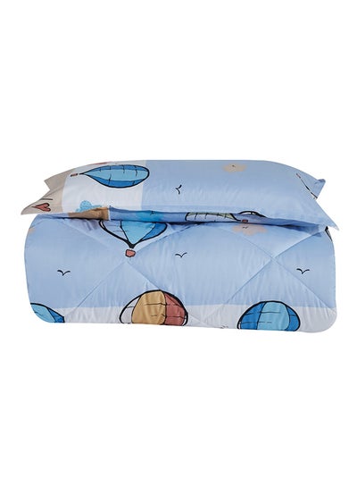 Buy 3-Piece Comforter Set Polyester Blue/White/Beige Comforter 160x210 cm , Bed Skirt 120x200 cm, Pillowcase 50x80 cm in UAE