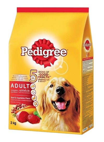 Buy Beef And Vegetables Dry Dog Food Adult 3kg in UAE