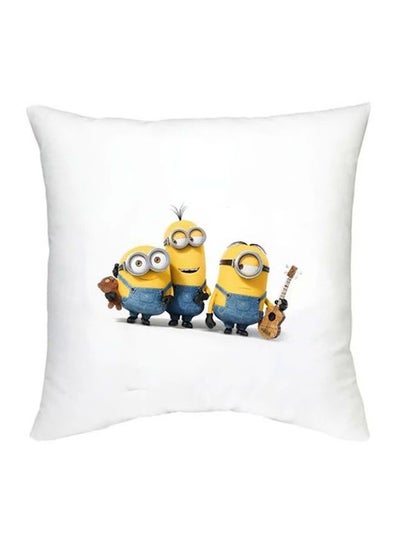 Buy Minion Character Printed Cushion White/Yellow/Blue 16x16inch in UAE