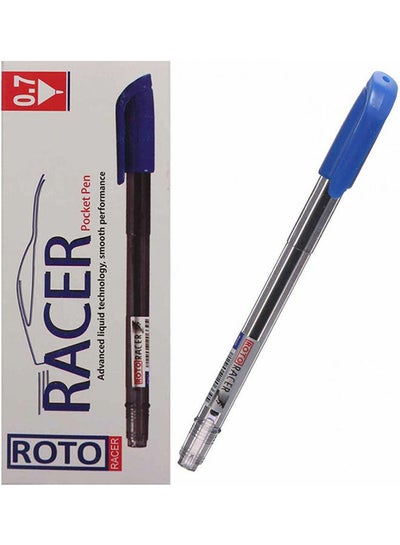 Buy 12-Piece Racer Ballpoint Pens Set 0.7 mm Blue in Egypt