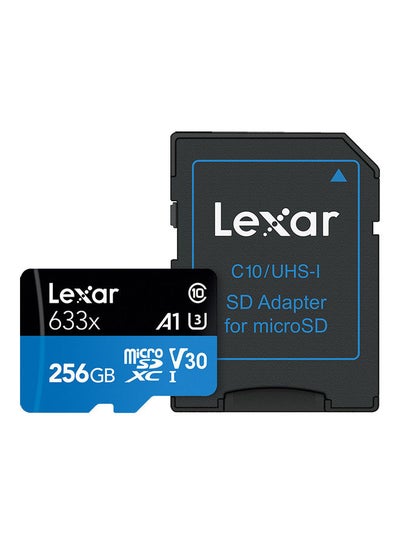 اشتري بطاقة ذاكرة Micro SD مع محول 256غيغابايت أسود/أزرق/أبيض في السعودية